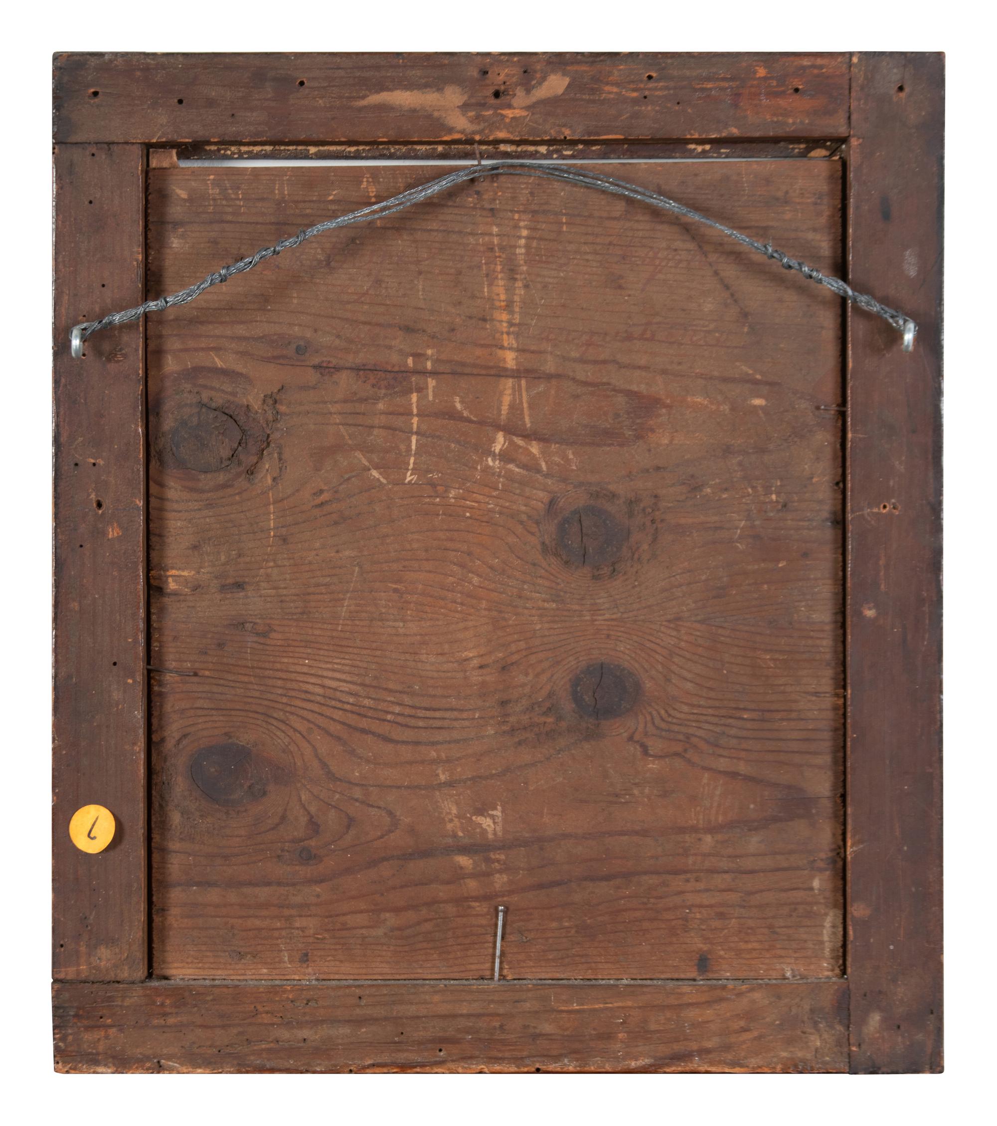 A Continental Pyrographic Wood Panel 19th Century