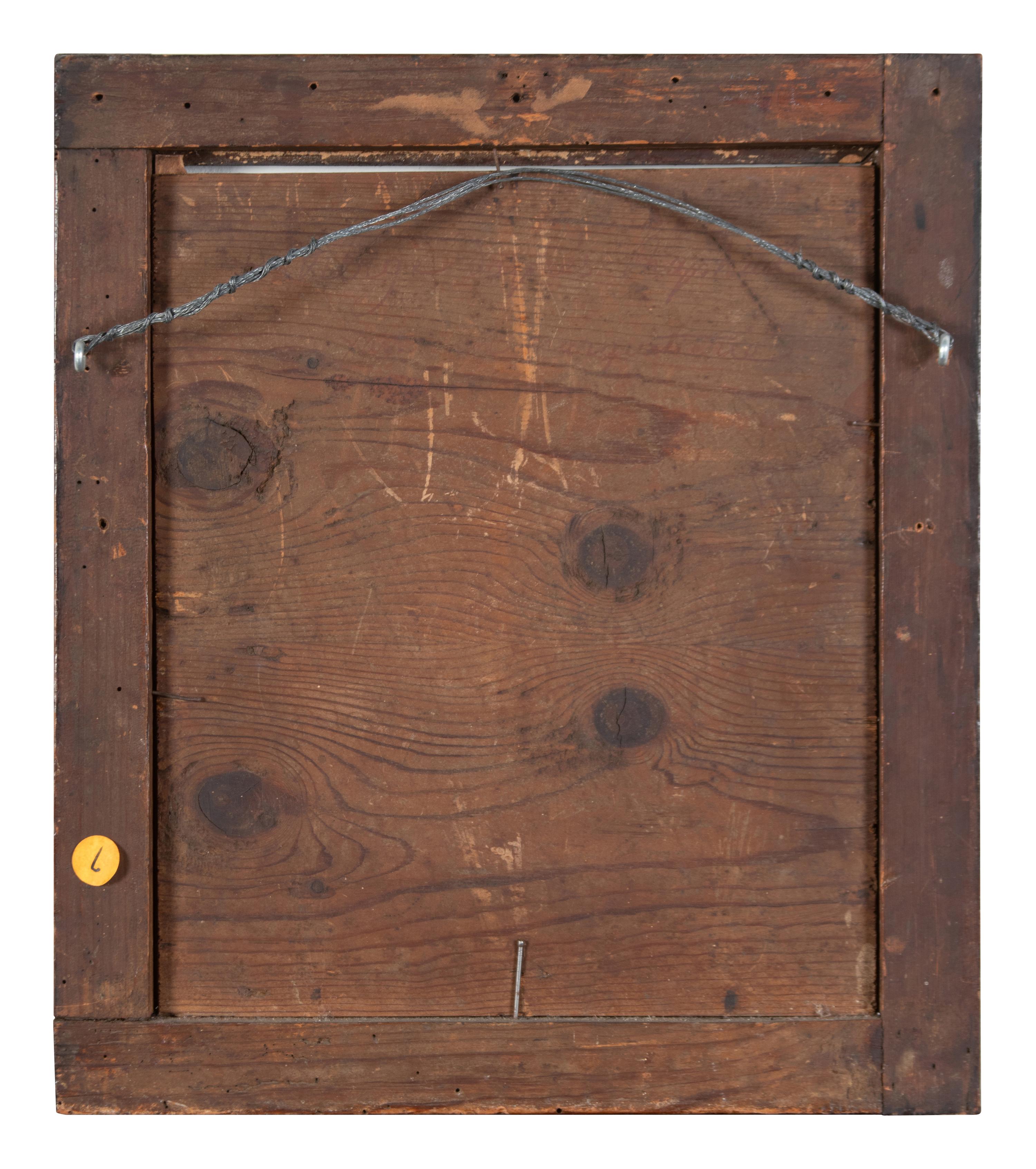 A Continental Pyrographic Wood Panel 19th Century