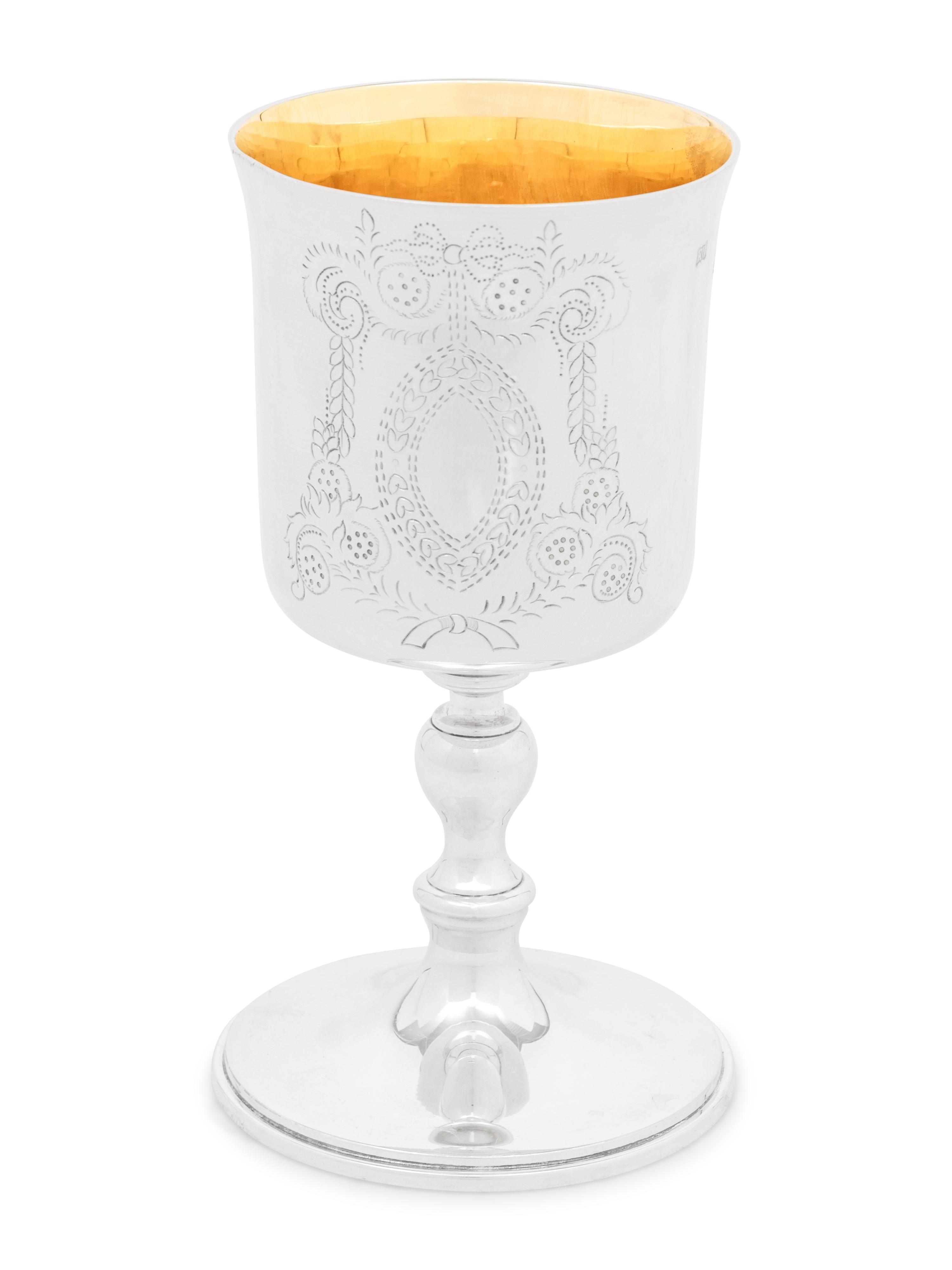 A Set of Eight Irish Silver Goblets