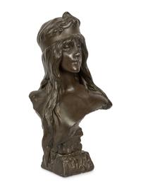 A Chalkware Bust AFTER Emmanuel Villanis (French, 1858-1914)