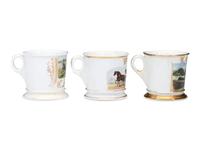 Three Farmer's Porcelain Occupational Shaving Mugs