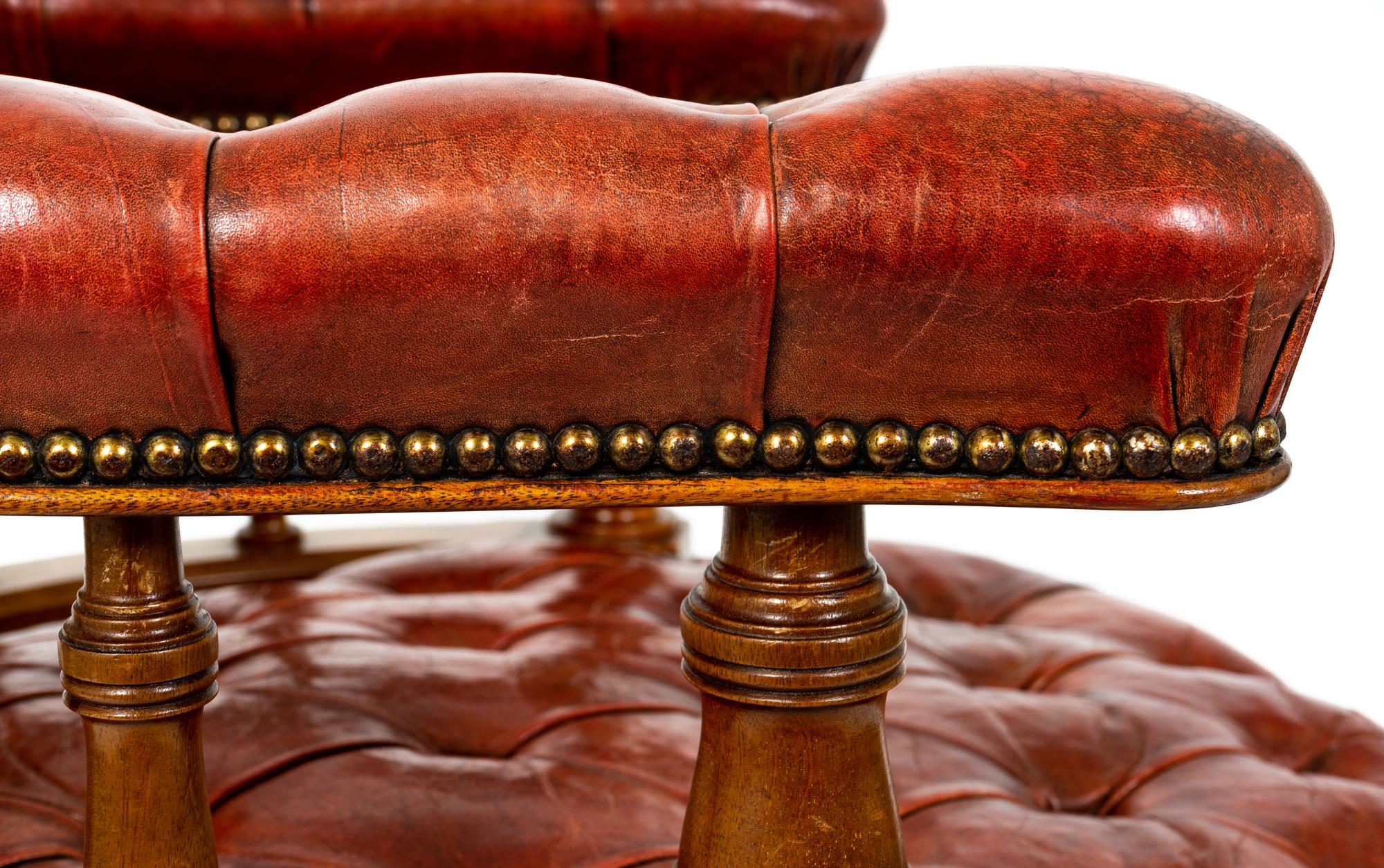 A George III Style Walnut Swivel Desk Chair