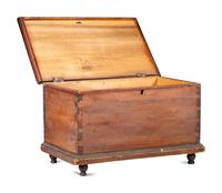 A Diminutive Country Stained Poplar Blanket Chest