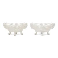 A Pair of Nymphenburg Blanc-de-Chine Porcelain Baskets