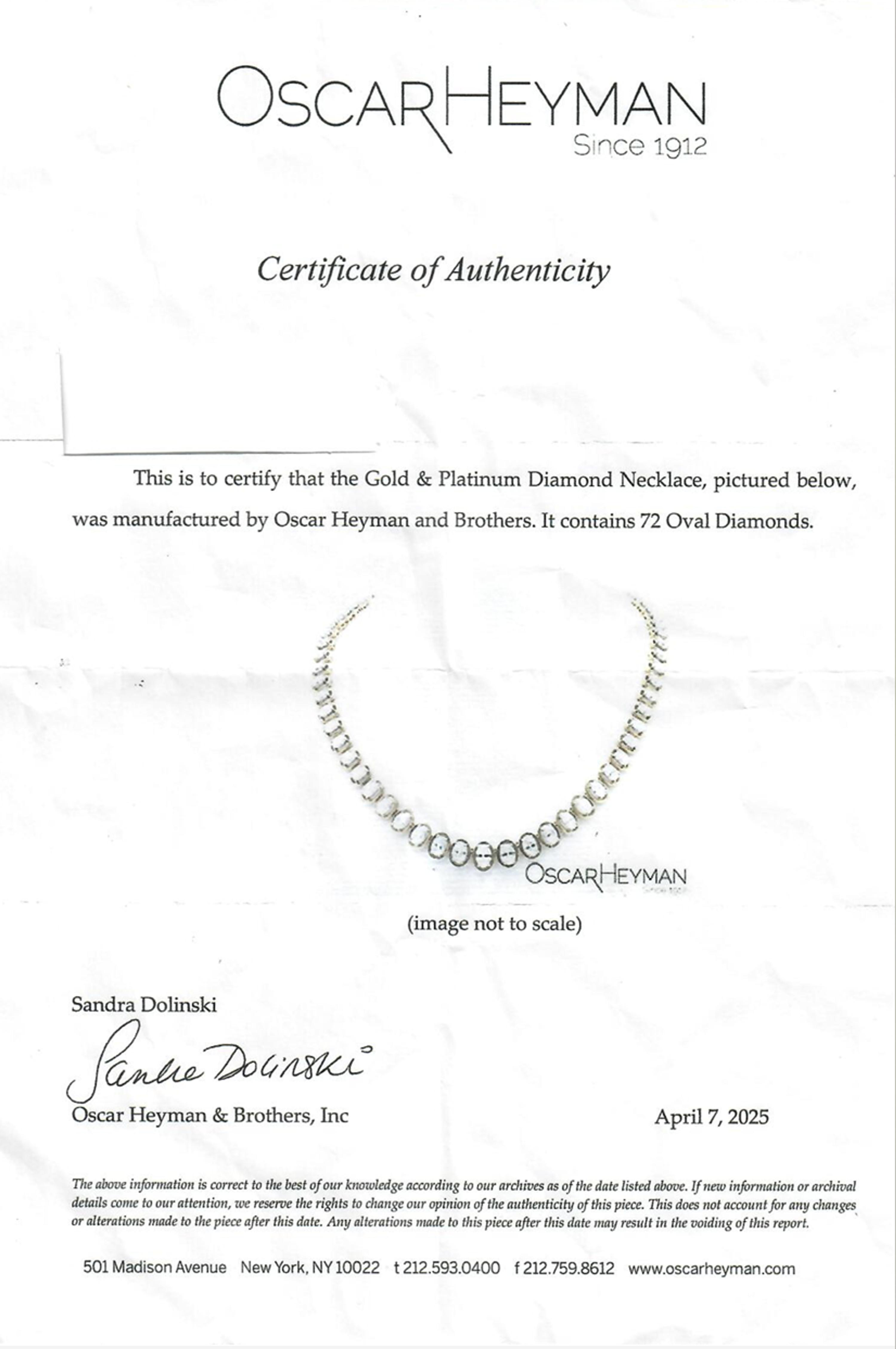 Oscar Heyman, Diamond and Yellow Gold Necklace