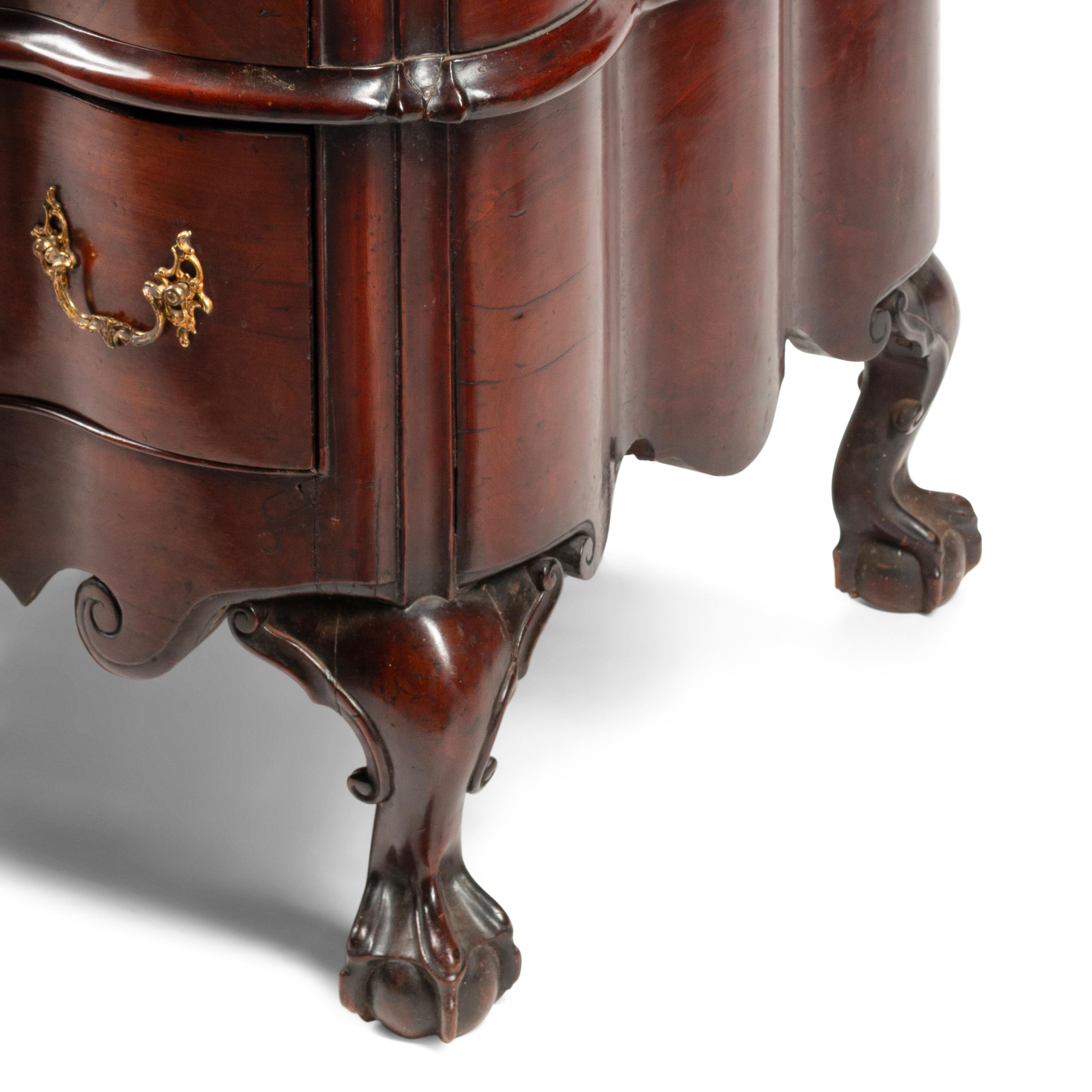 A Dutch Mahogany Serpentine-Front Chest of Drawers