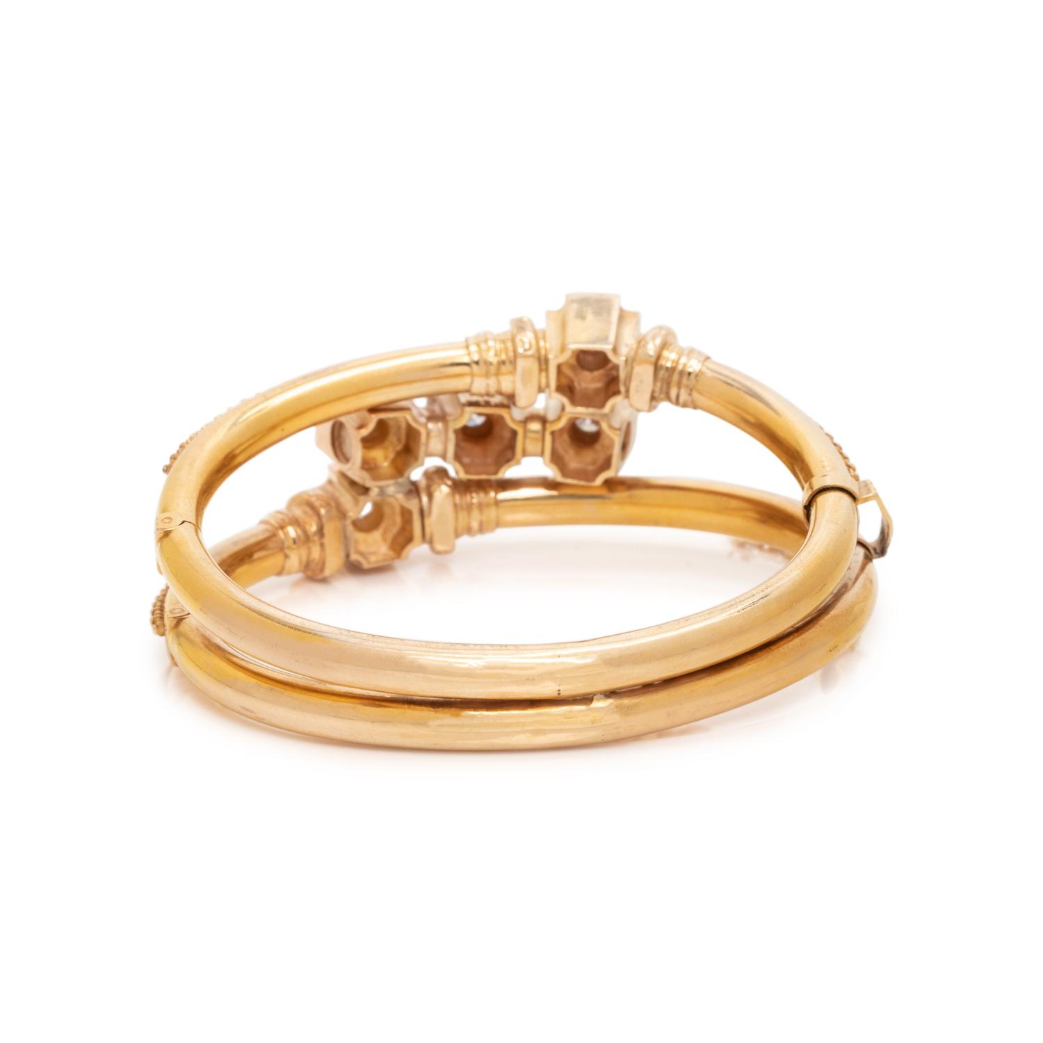 YELLOW GOLD AND DIAMOND BANGLE BRACELET