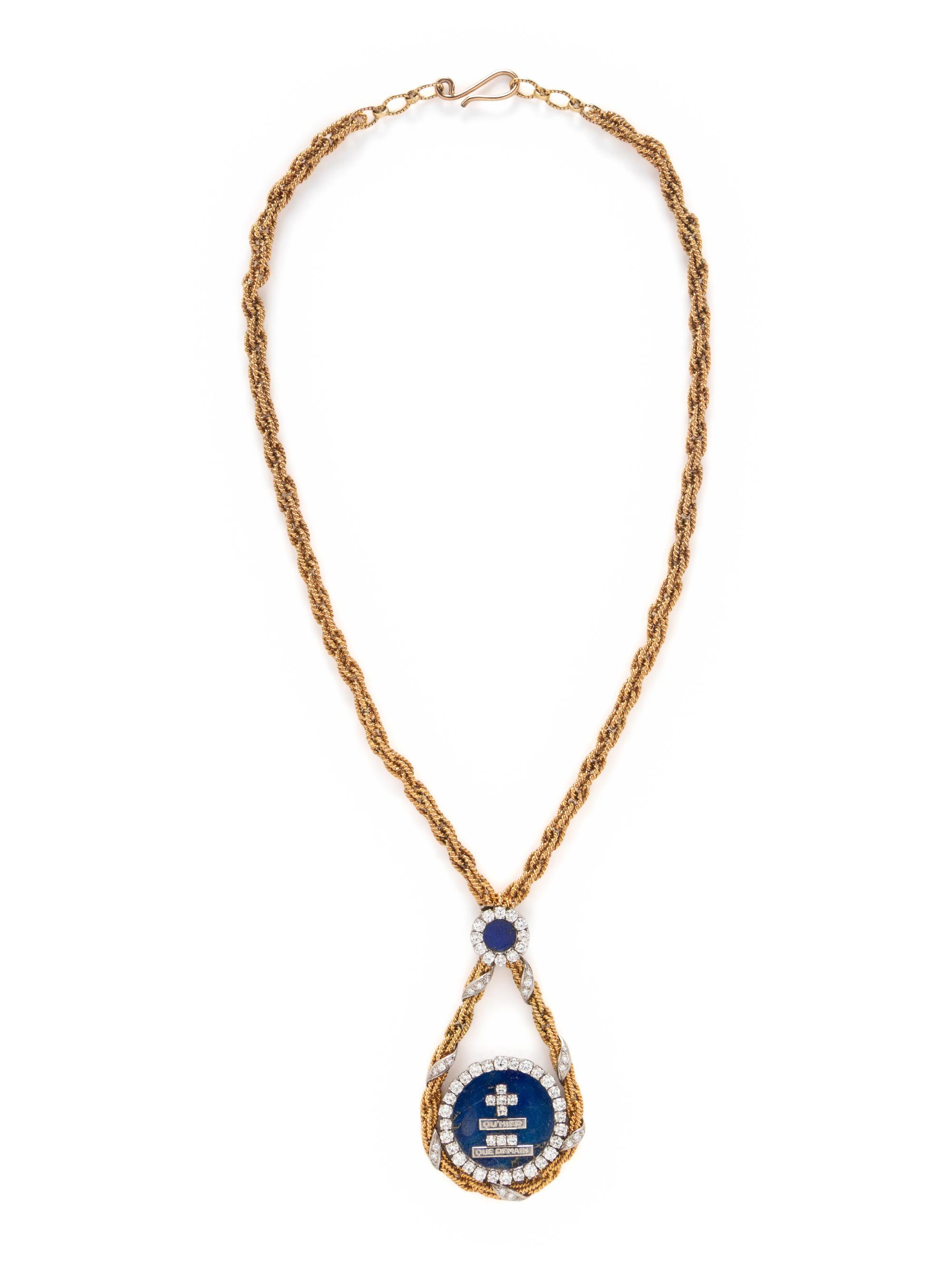 DIAMOND AND LAPIS LAZULI NECKLACE