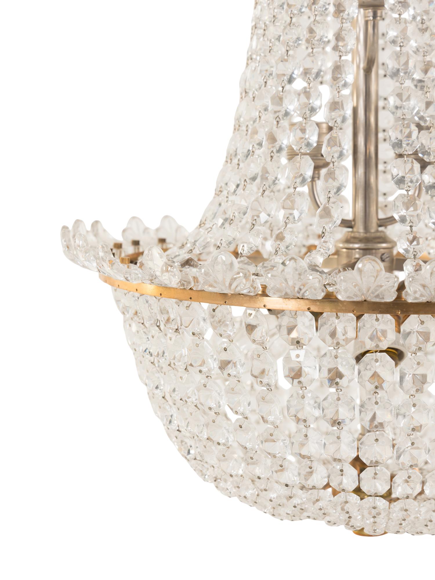 A Pair of Baccarat Cut and Molded Glass Chandeliers