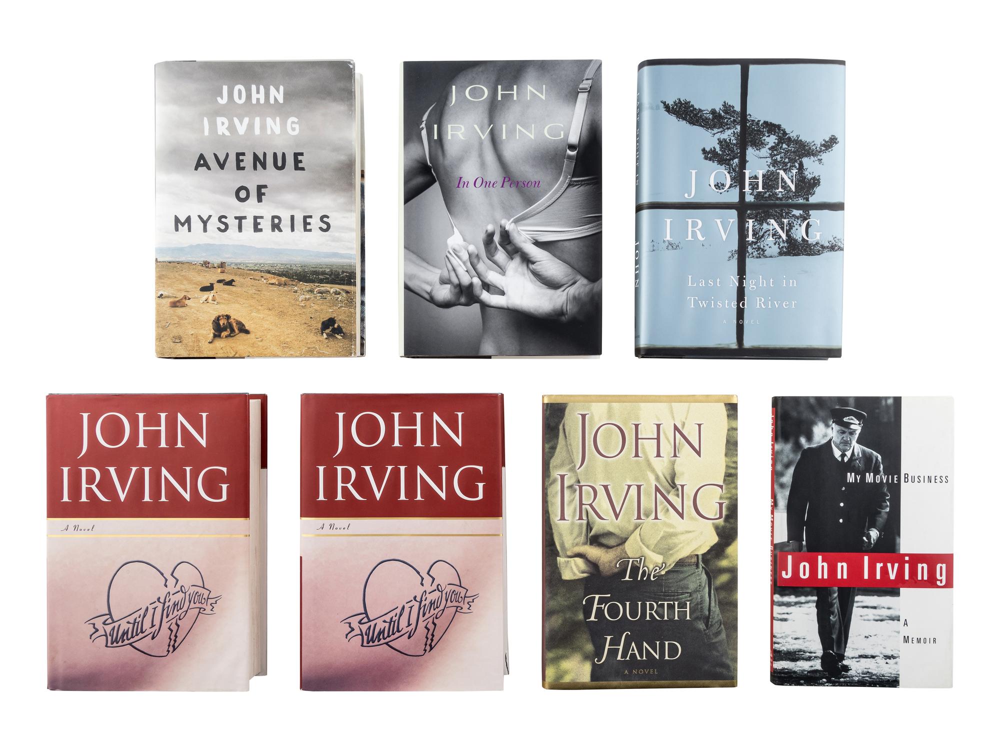 IRVING, John (b. 1942). A group of 7 works by Irving, MOST FIRST EDITION, MOST SIGNED, comprising: