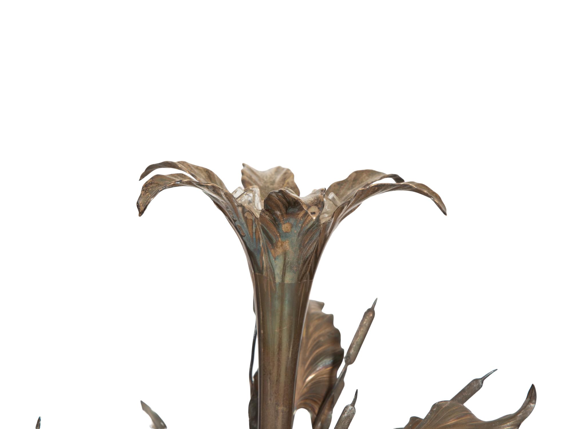 A Victorian Silver Swan-Motif Epergne and Circular Plateau