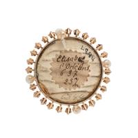 Antique, Seed Pearl, Diamond, and Rose Gold Portrait Locket Pin