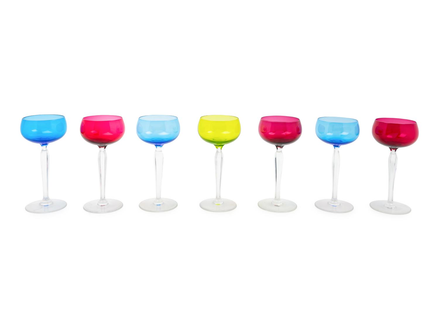 Seven Val St. Lambert Stemware Articles