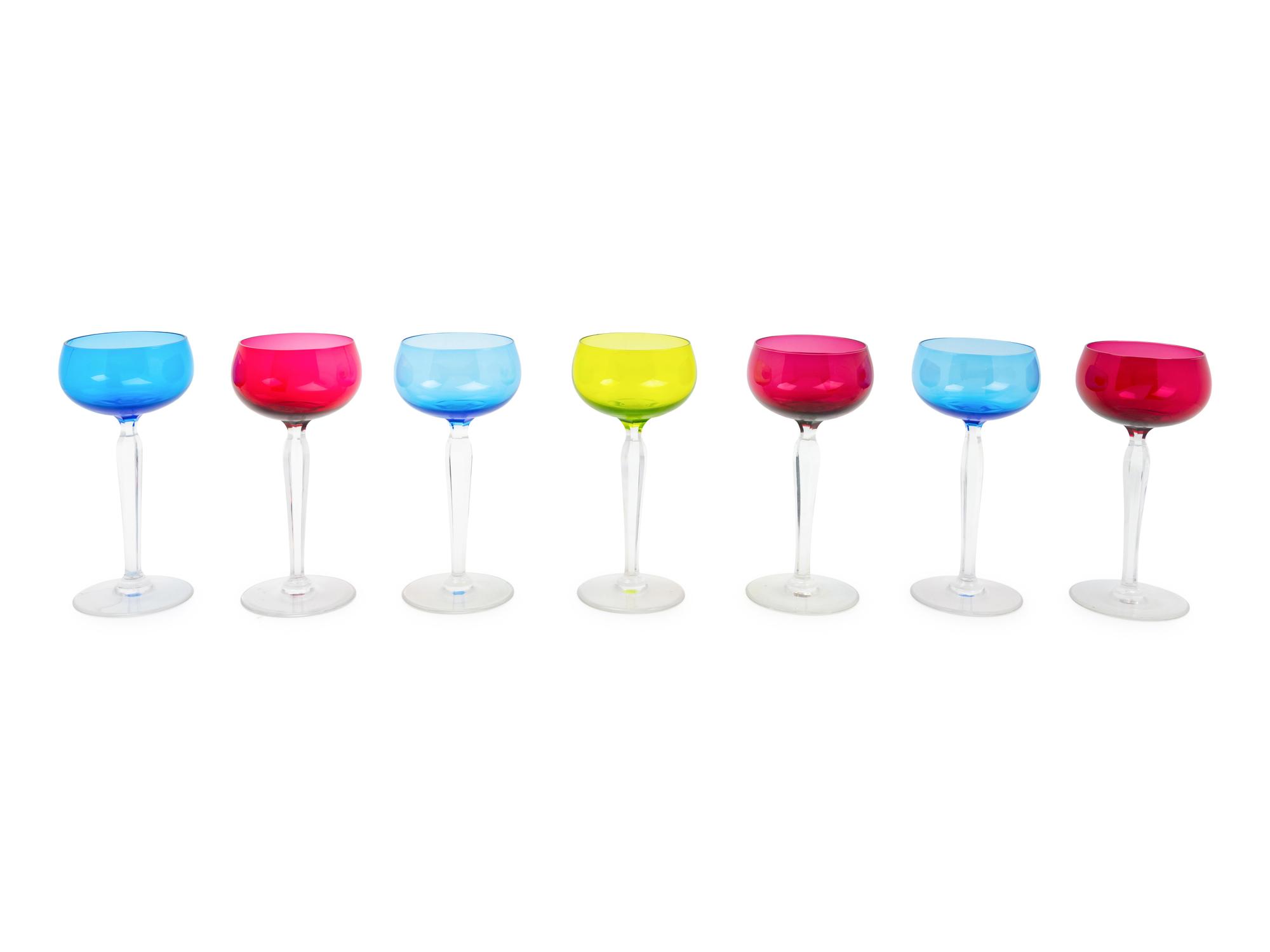 Seven Val St. Lambert Stemware Articles