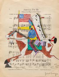 American For Me , ledger-style painting