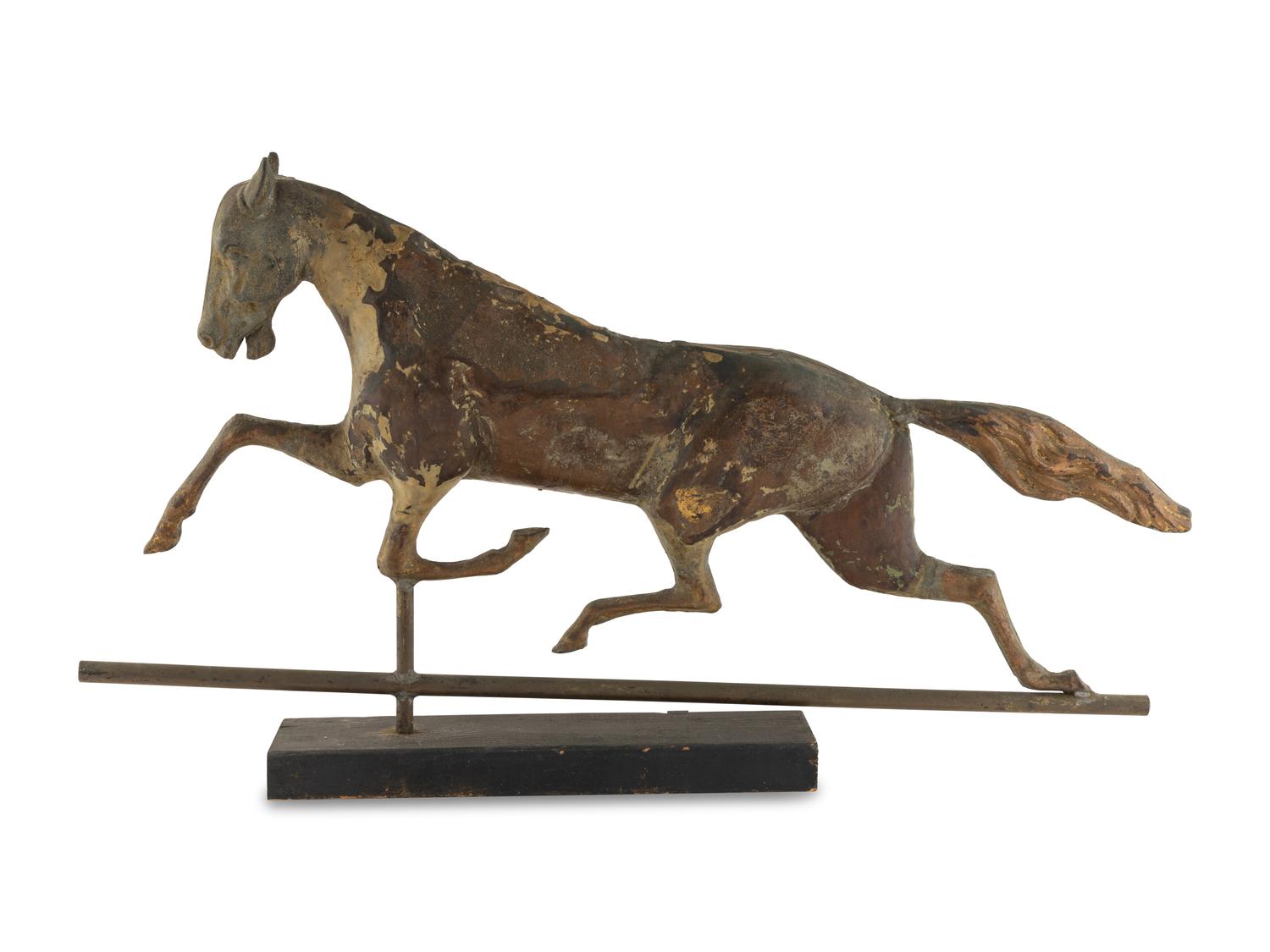 A Molded Copper and Cast Zinc Ethan Allen Weathervane