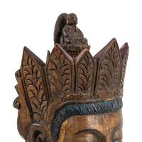 A Large Chinese Export Carved Wood Figure of a Bodhisattva