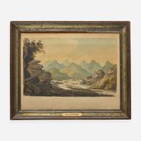 Attributed to Benjamin Henry Latrobe (1764-1820) Small Drawing of a Mountainous Landscape