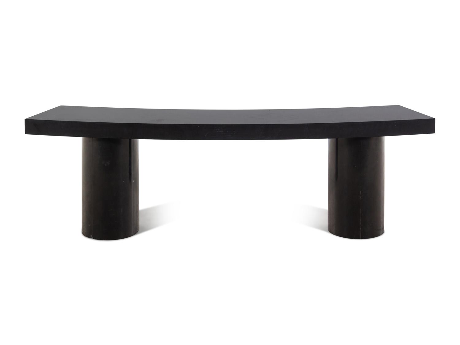 A Contemporary Black Marble Low Table