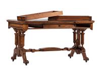A Victorian Leather-Top Walnut Partner's Desk