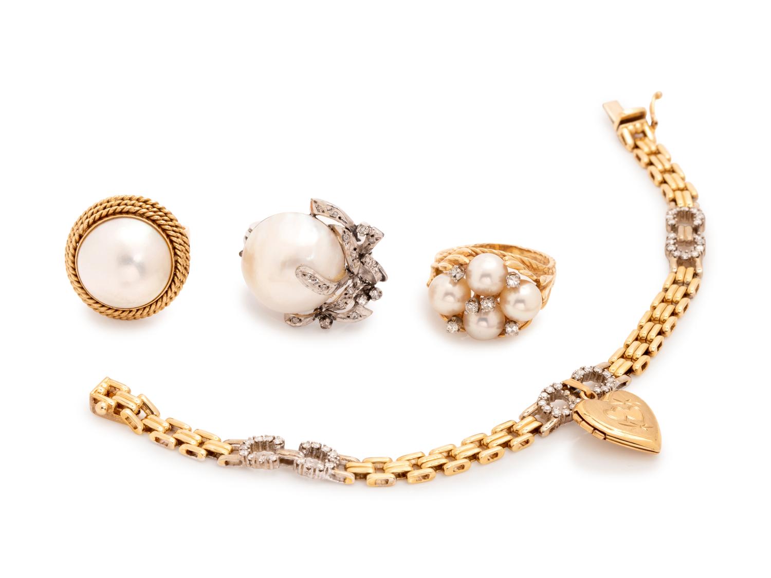 A Collection of Gold Jewelry,