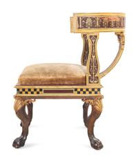 A Pair of Italian Neoclassical Painted Klismos Style Chairs
