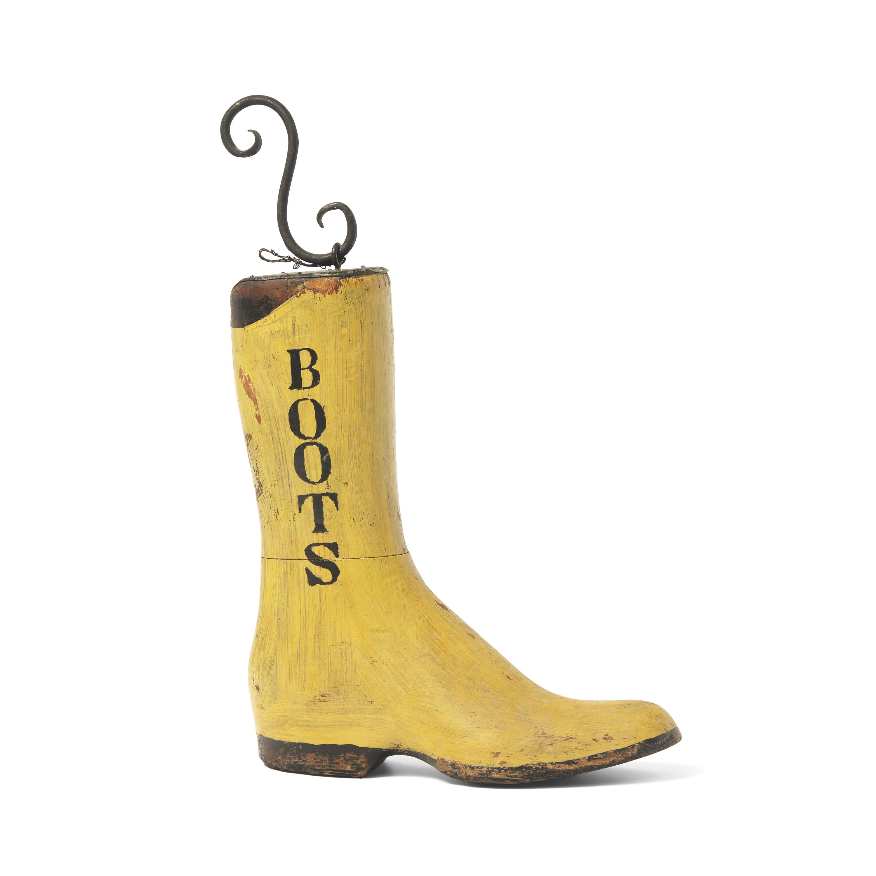 A Painted "Wright Boots" Trade Sign