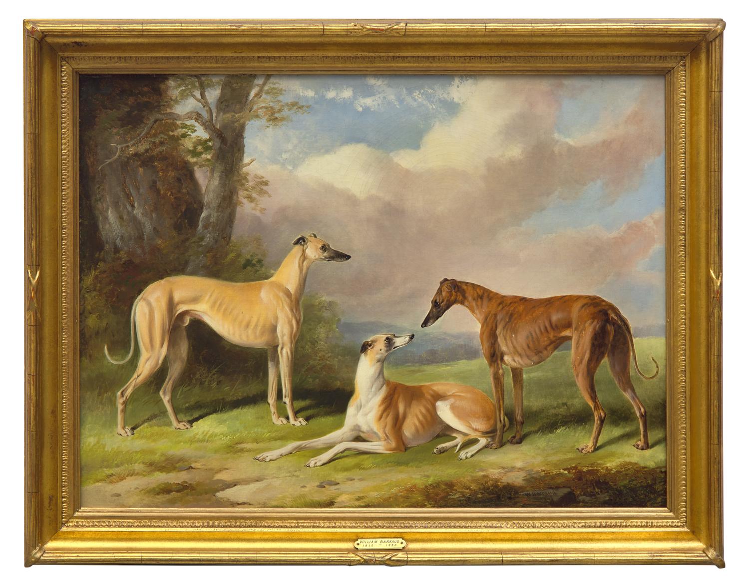 Three Greyhounds; together with Two Greyhounds with a Hare (A Pair)