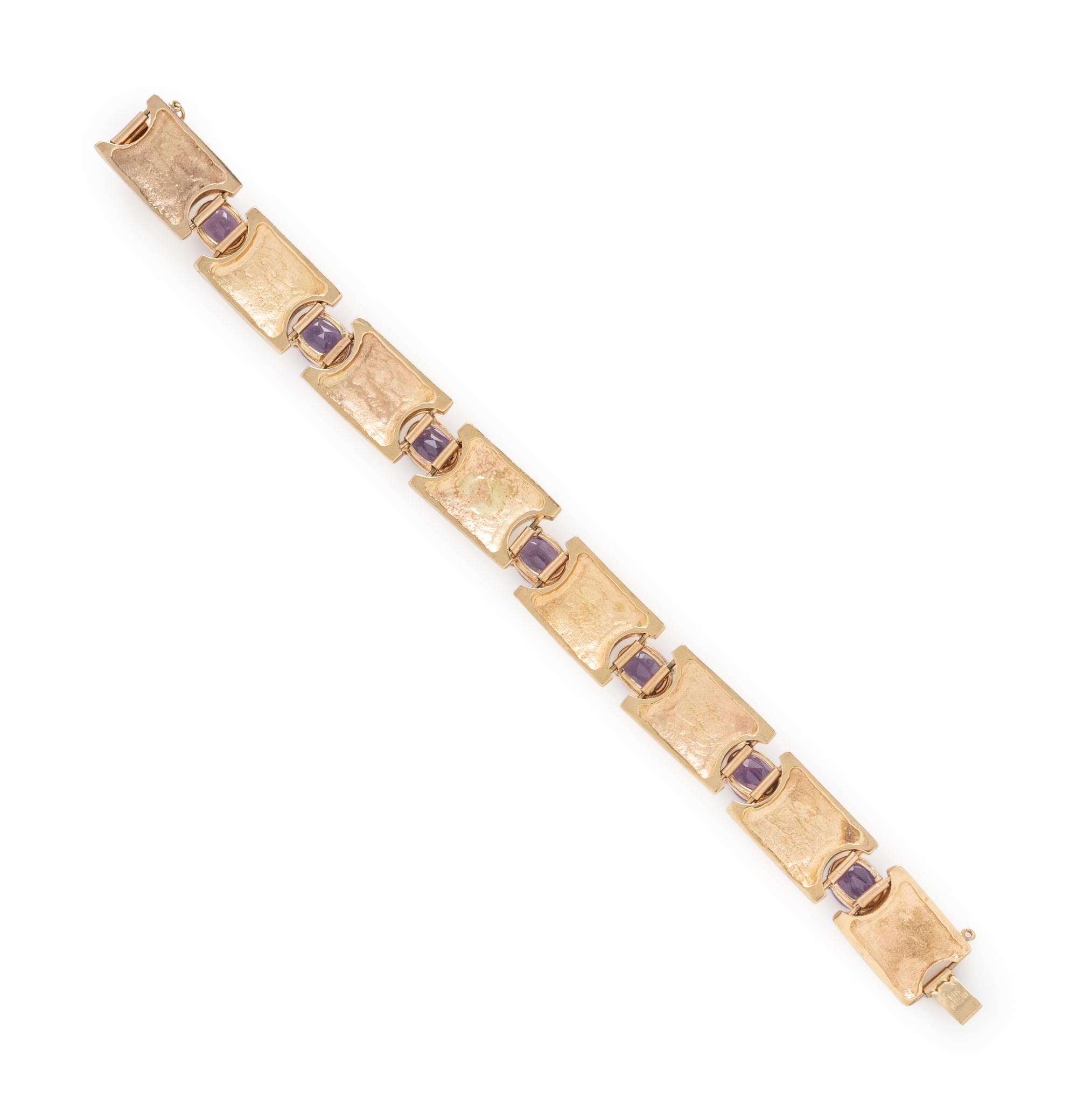 AMETHYST AND YELLOW GOLD BRACELET