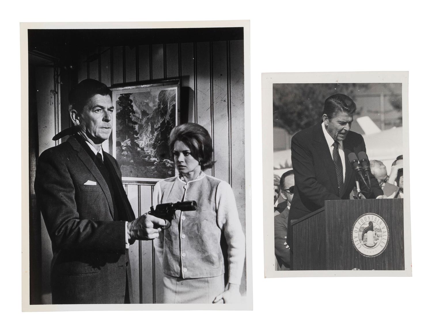 [PRESIDENTS] Photographs and ephemera related to Presidents Kennedy, FDR, Truman, and Reagan.
