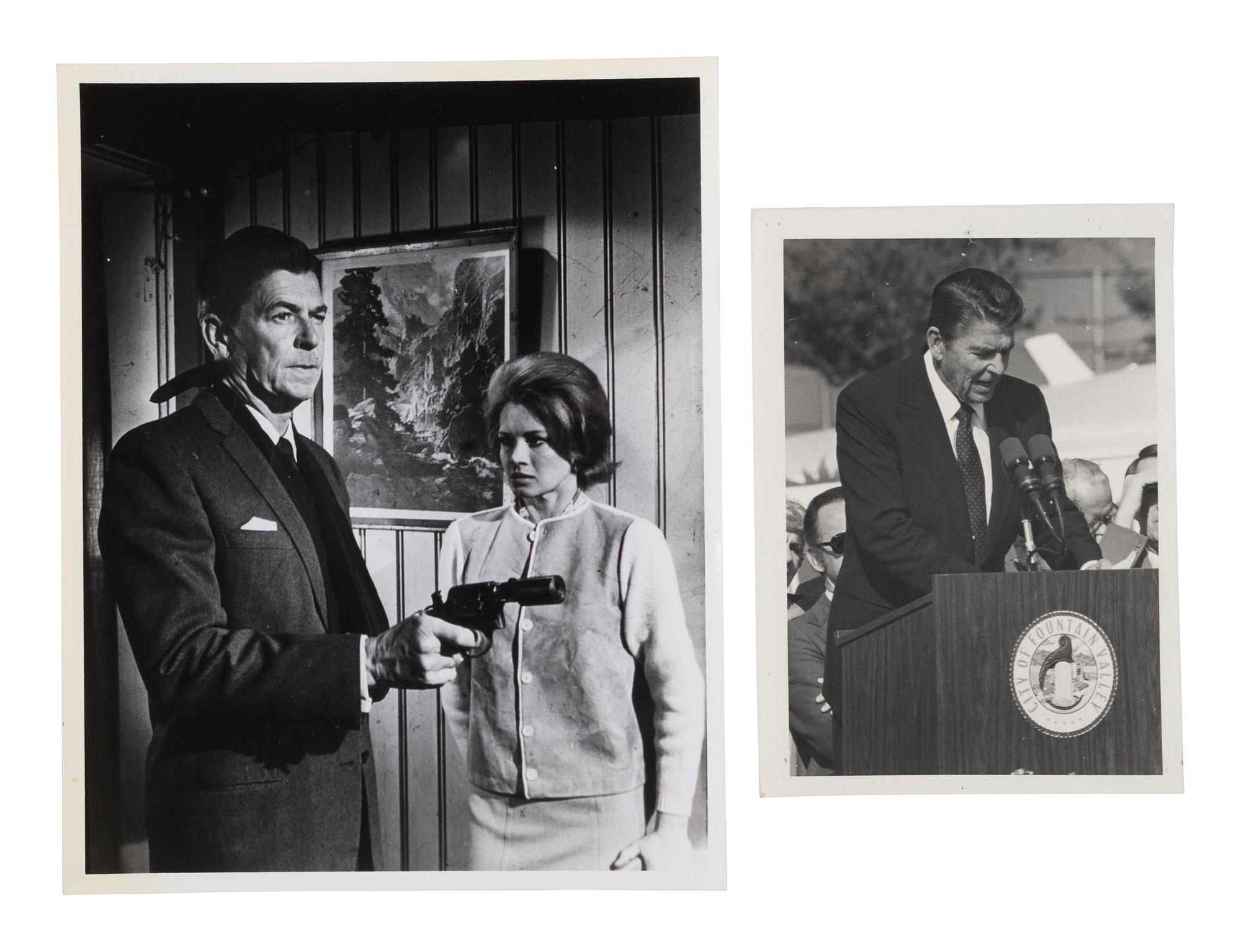[PRESIDENTS] Photographs and ephemera related to Presidents Kennedy, FDR, Truman, and Reagan.