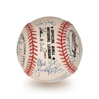 A 1992 Atlanta Braves National League Champions Team Signed Autograph Baseball With 17 Signatures (Beckett Authentication Services Letter BAS Certified),