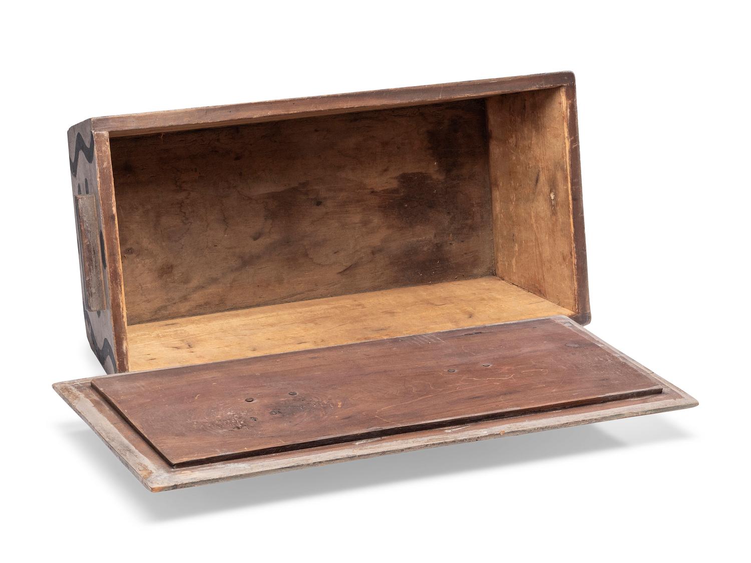An African American Painted Poplar Covered Dough Box