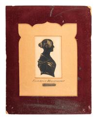 A Cut Paper Silhouette of Florence Nightingale with Lock of Hair