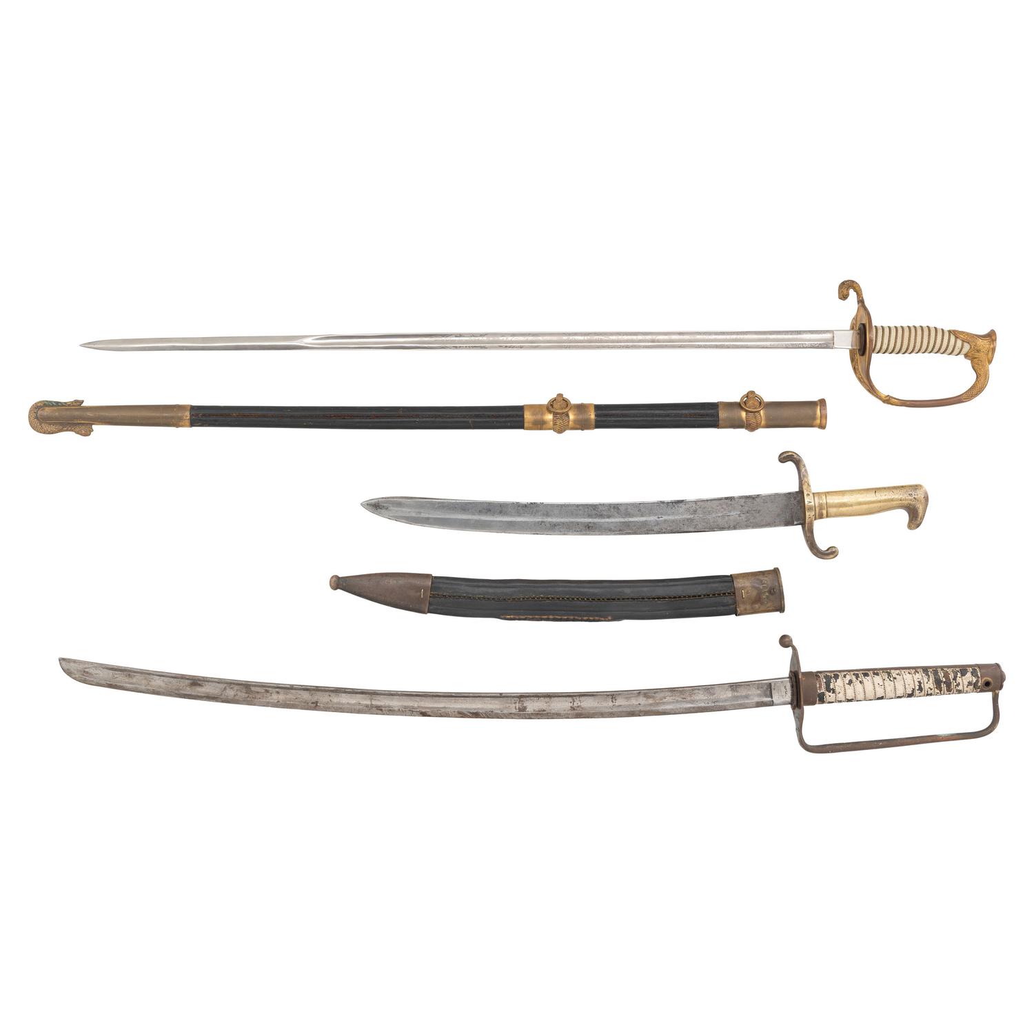 Three Edged Weapons: Post Civil War US Naval Officer's Sword, Imperial German Sidearm, Composite Saber