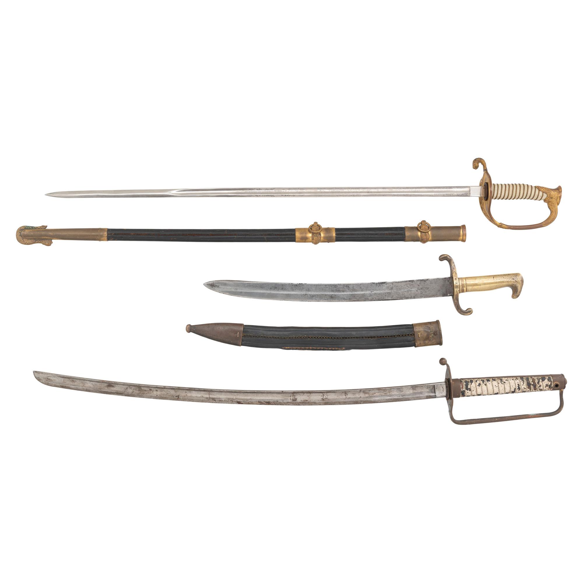 Three Edged Weapons: Post Civil War US Naval Officer's Sword, Imperial German Sidearm, Composite Saber
