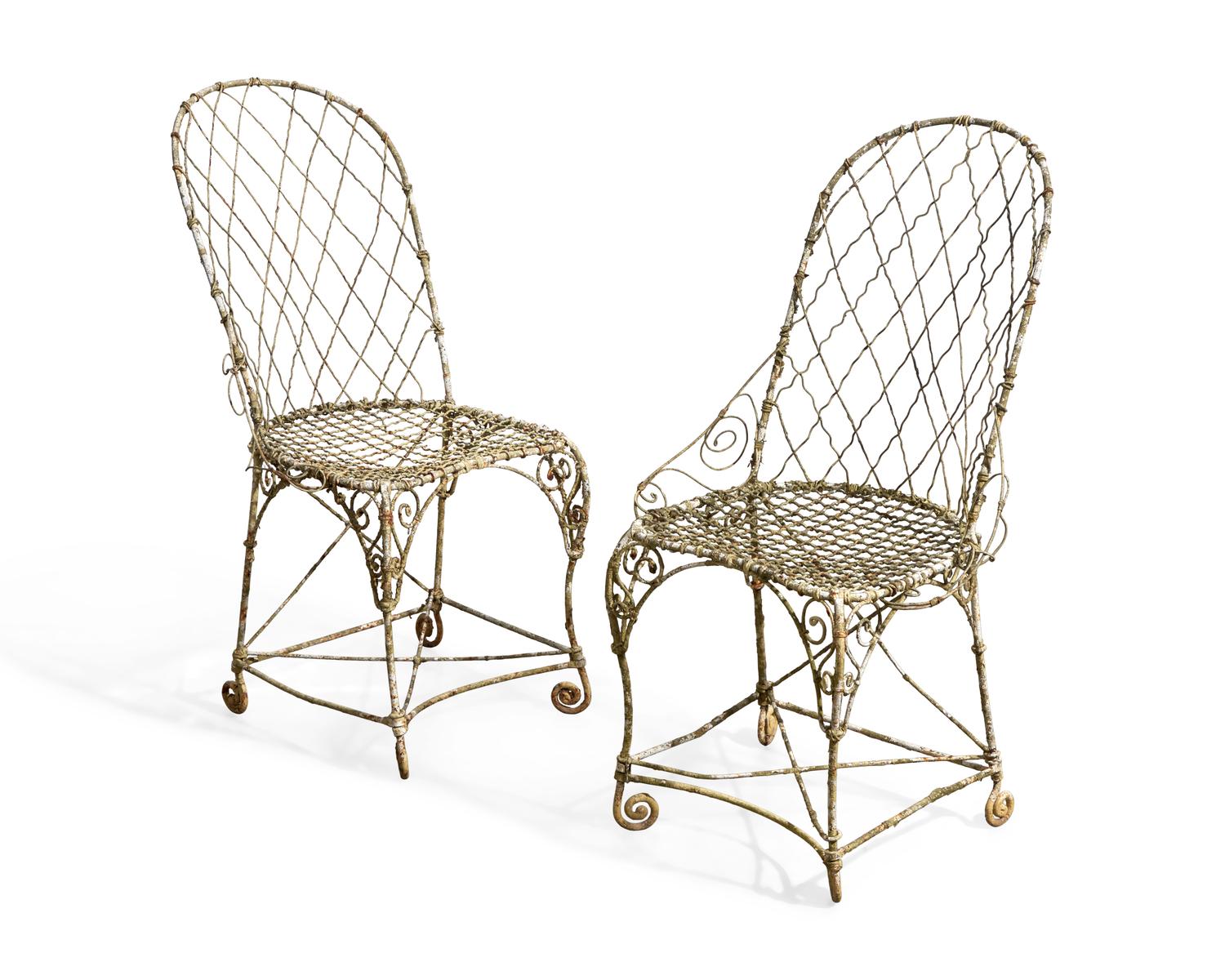 A French Three-Piece Wirework Garden Seating Suite