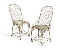 A French Three-Piece Wirework Garden Seating Suite