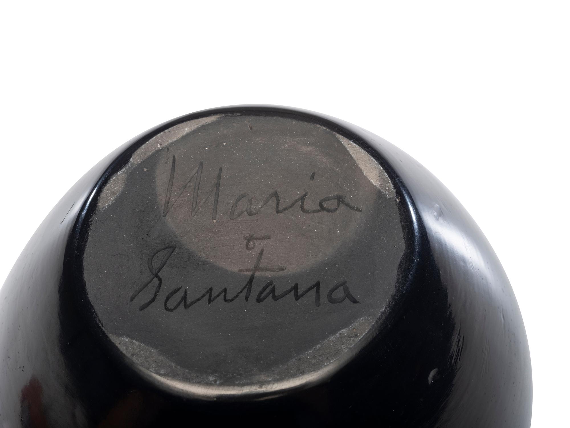 Blackware Pottery Jar, with Avanyu 1943-1956