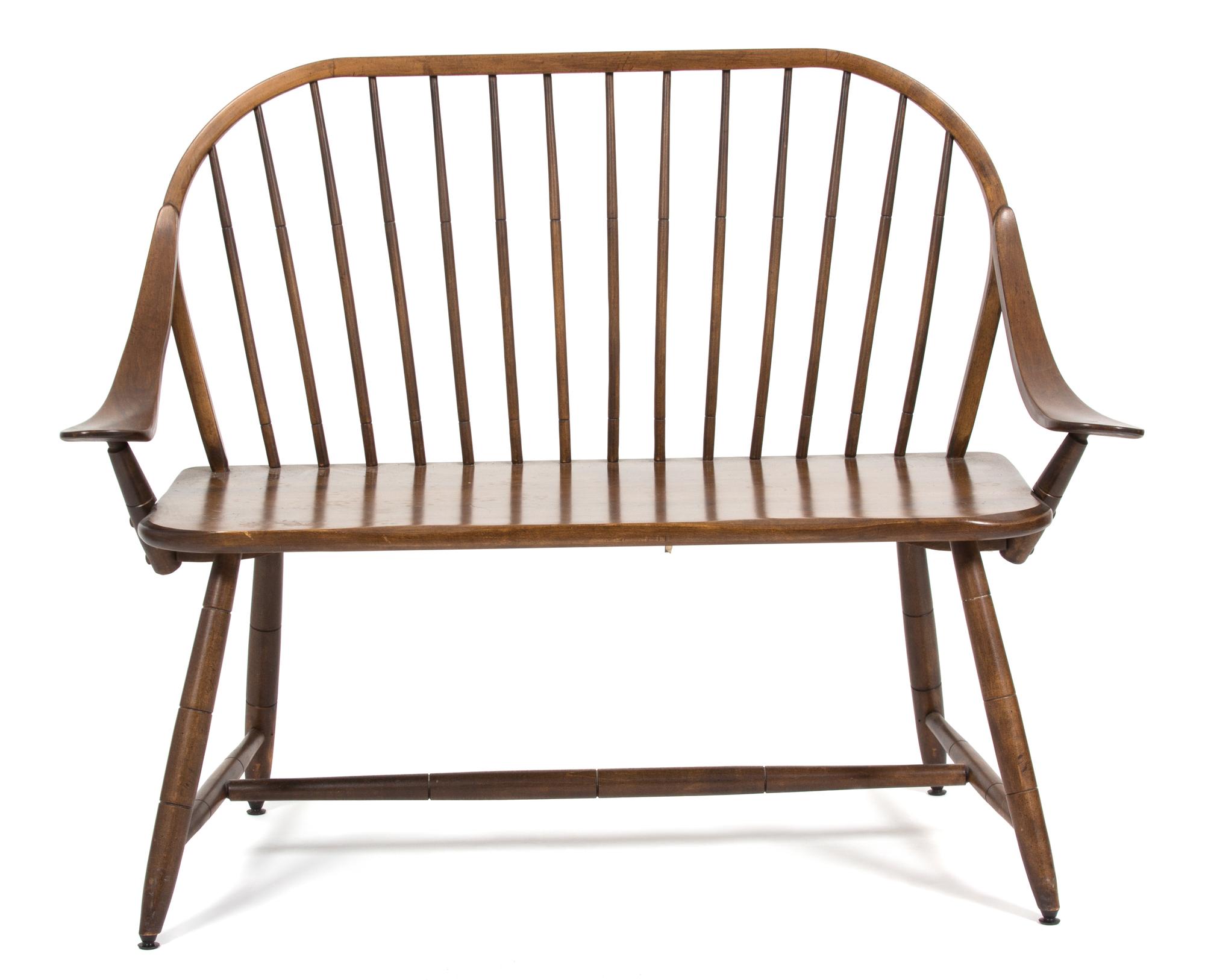 An American Windsor Spindle Back Love Seat — 19TH CENTURY