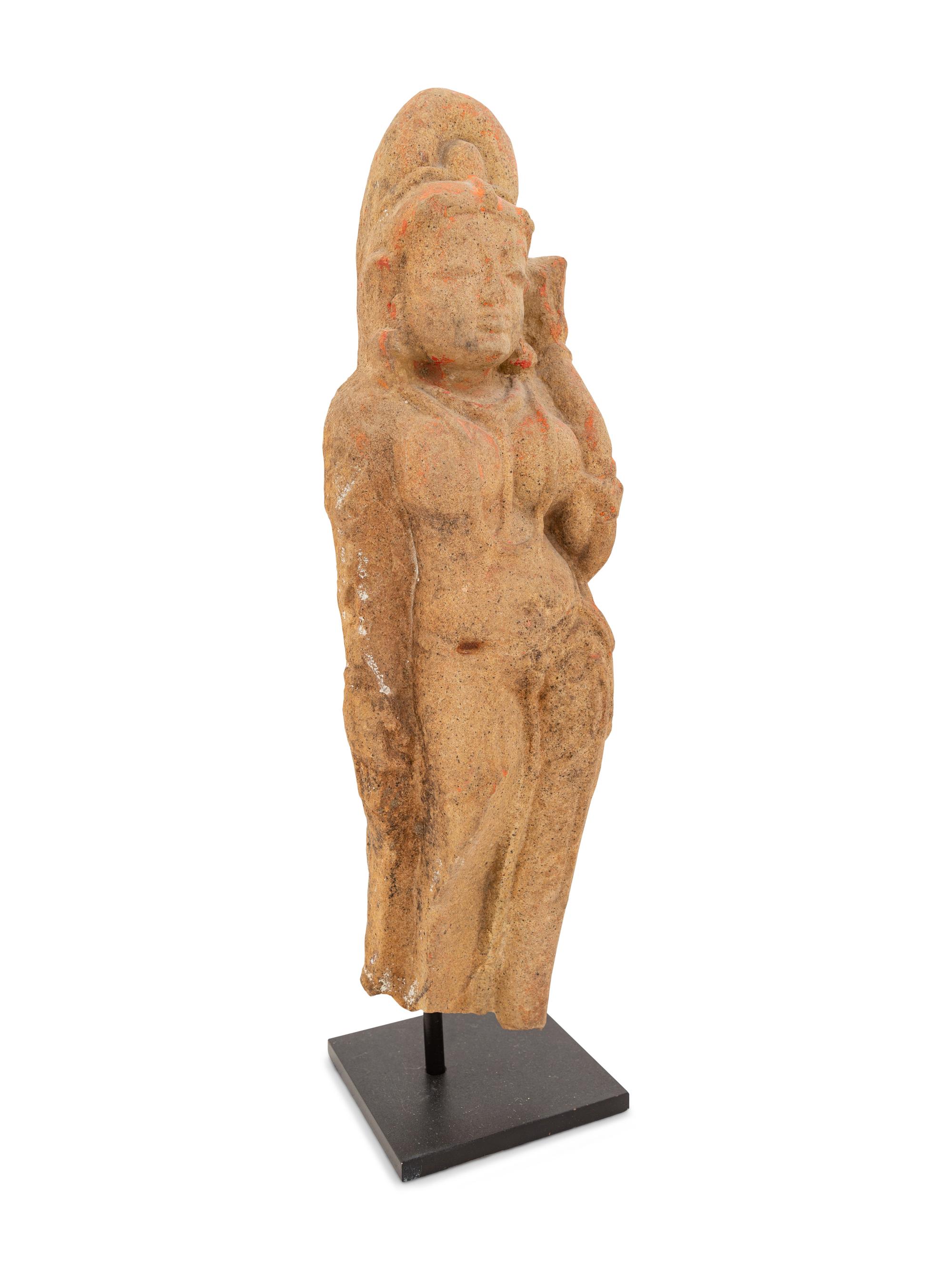 An Indian Sandstone Figure of a Female Deity