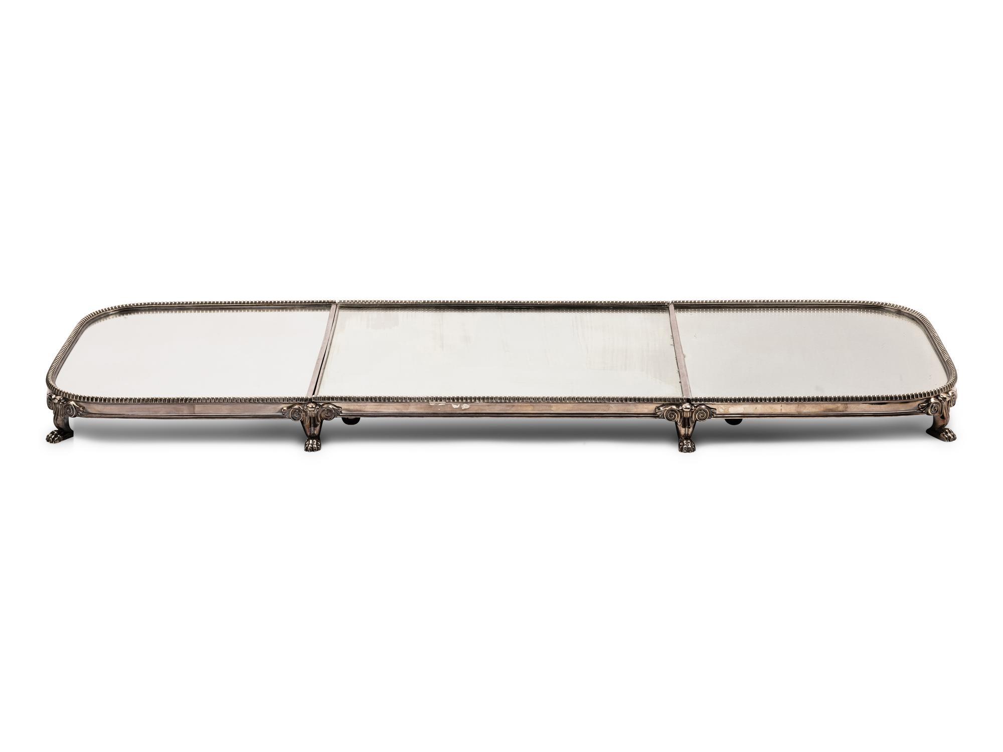 A Continental Silver-Plate Mirrored Table Plateau