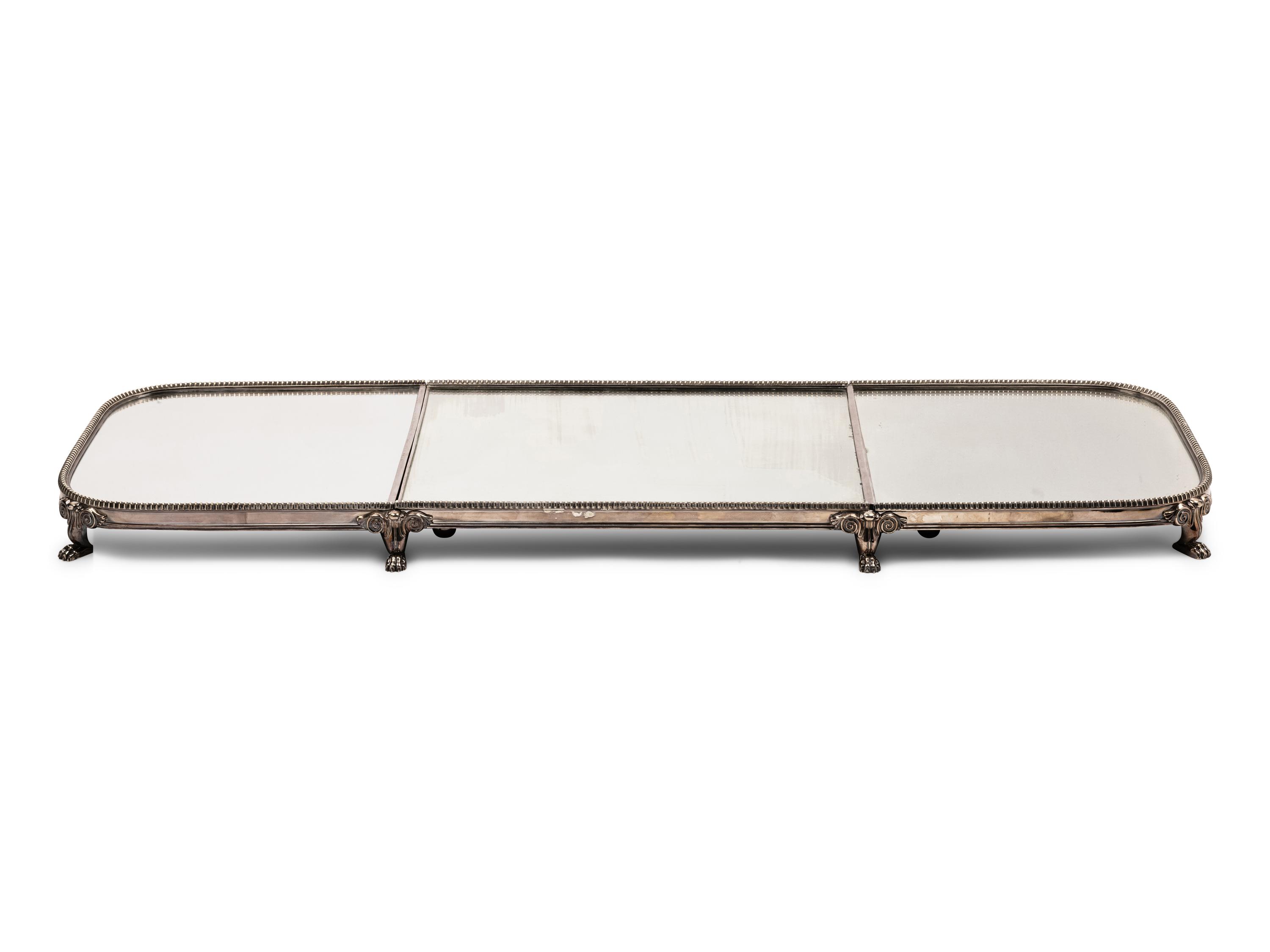A Continental Silver-Plate Mirrored Table Plateau