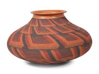Corrugated Polychrome Pottery Jar