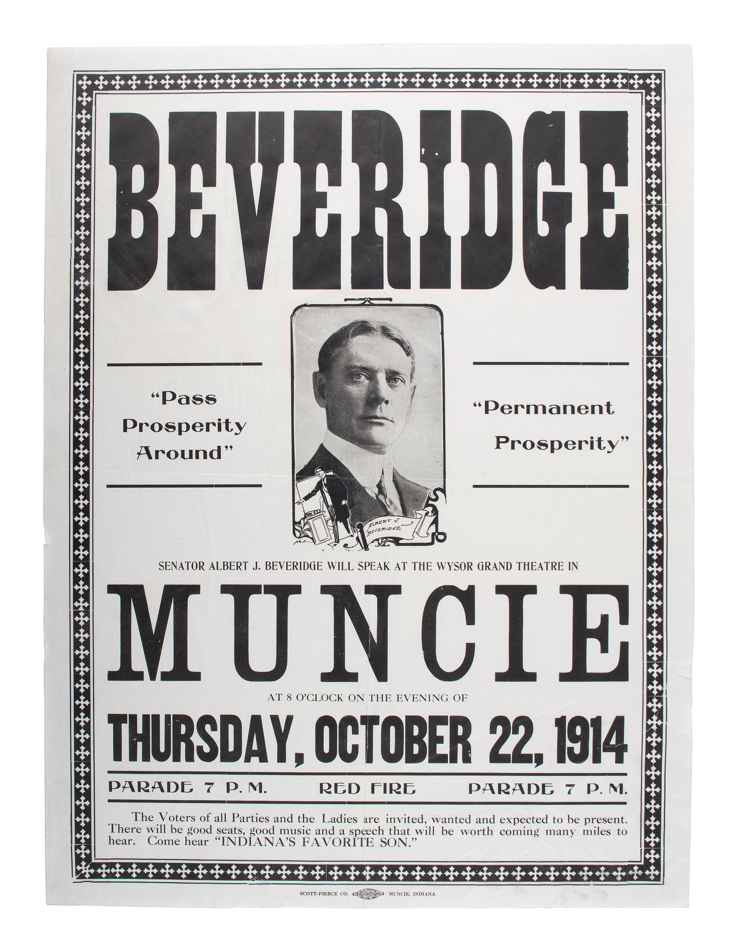 [INDIANA]. Posters, cigar boxes, and ephemera related to Indiana politicians incl. Thomas MARSHALL.