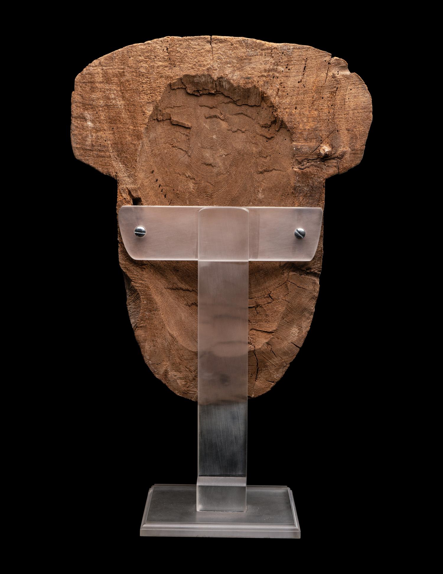 An Egyptian Polychrome Wood Mummy Mask
