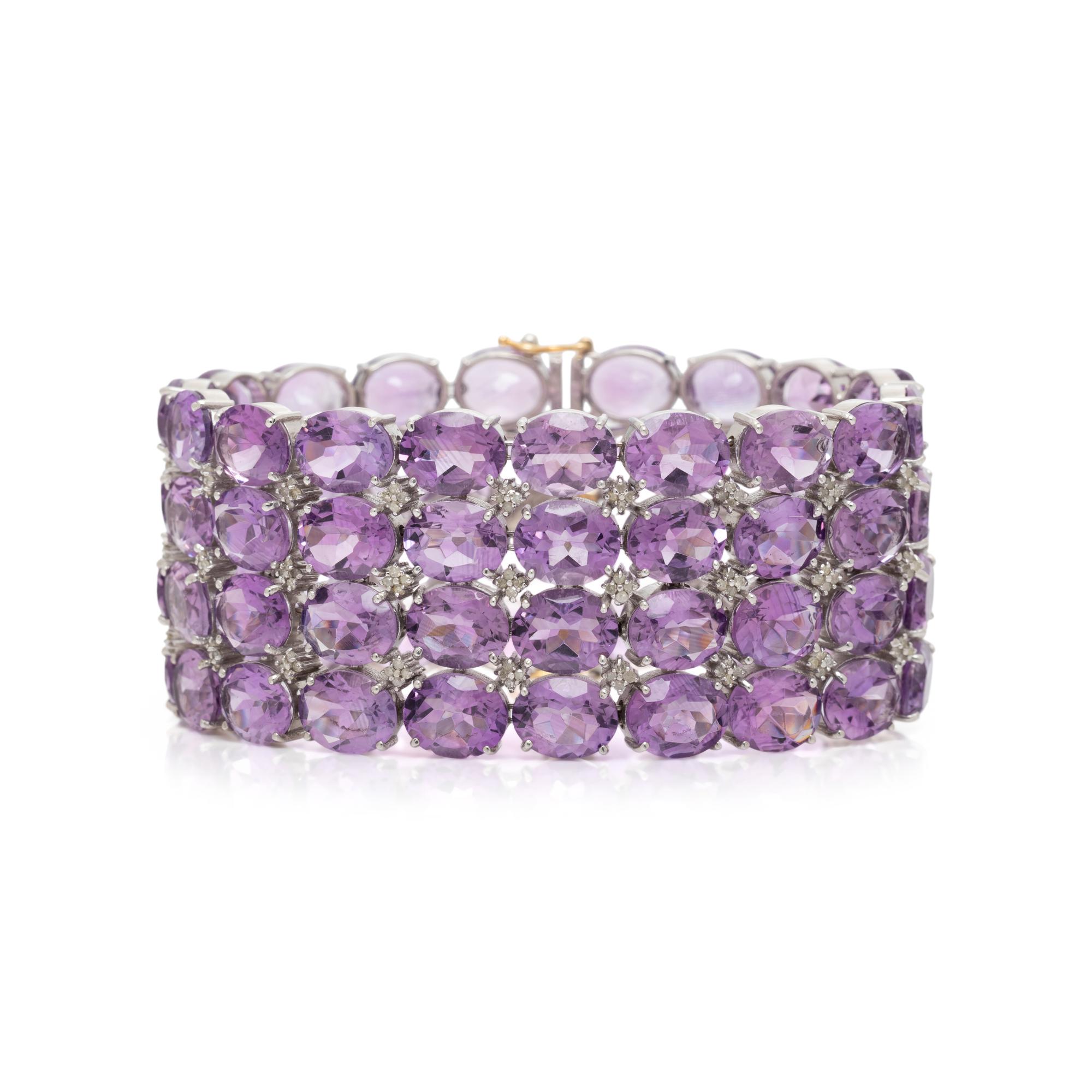 AMETHYST AND DIAMOND BRACELET