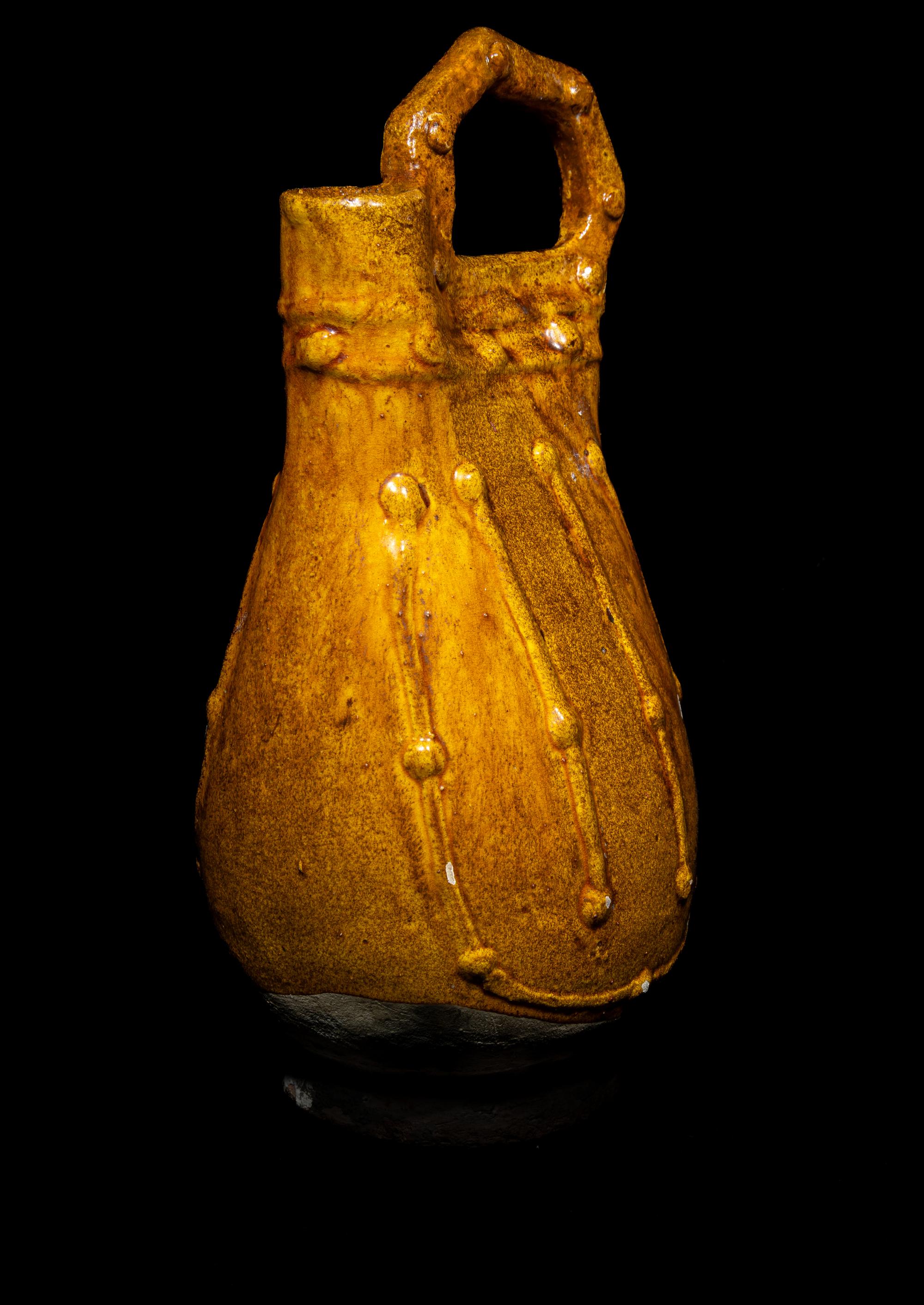 A Chinese Amber Glazed Pottery Flask
