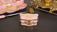A Louis XV Style Gilt Bronze Inkwell and a Sèvres Style Porcelain Standish
