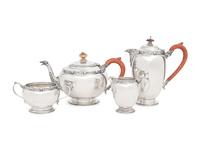 An English Silver Four-Piece Tea and Coffee Service